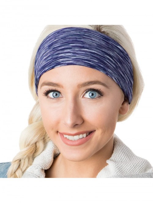 Headbands Xflex Space Dye Adjustable & Stretchy Wide Headbands for Women - Heavyweight Space Dye Navy - C017XWN9AZA $14.28