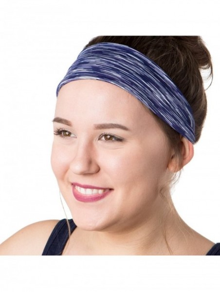 Headbands Xflex Space Dye Adjustable & Stretchy Wide Headbands for Women - Heavyweight Space Dye Navy - C017XWN9AZA $14.28