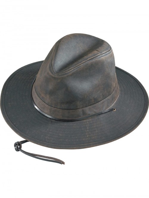 Cowboy Hats Aussie Crushable Hat - Brown Distress - CX11MOWI0XD $40.10