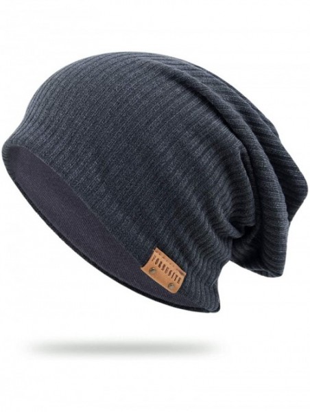 Skullies & Beanies Summer Slouchy Beanie for Men Baggy Knit Hats for Women Winter Skull Caps B011S - Indigo - CF18XLGDGYC $10.93