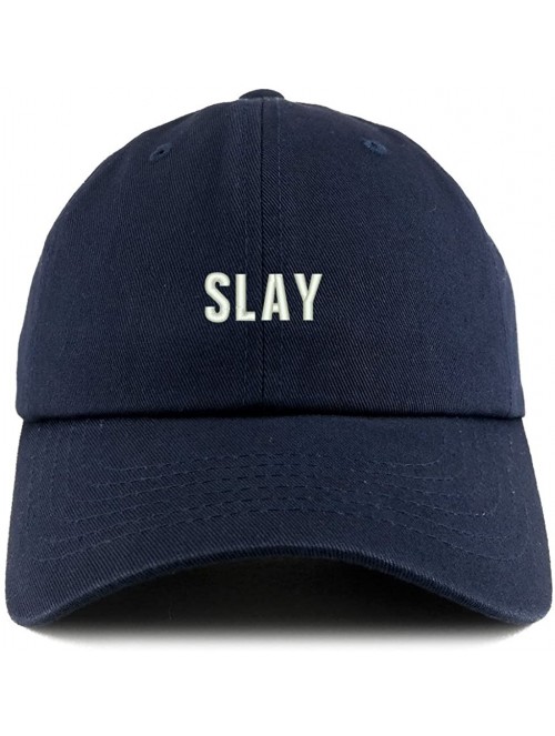 Baseball Caps Slay Embroidered Low Profile Soft Cotton Dad Hat Cap - Navy - CJ18D530I7U $18.54