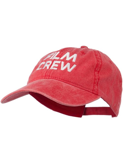 Baseball Caps Film Crew Embroidered Washed Cap - Red - CB18WMOWIKN $29.36