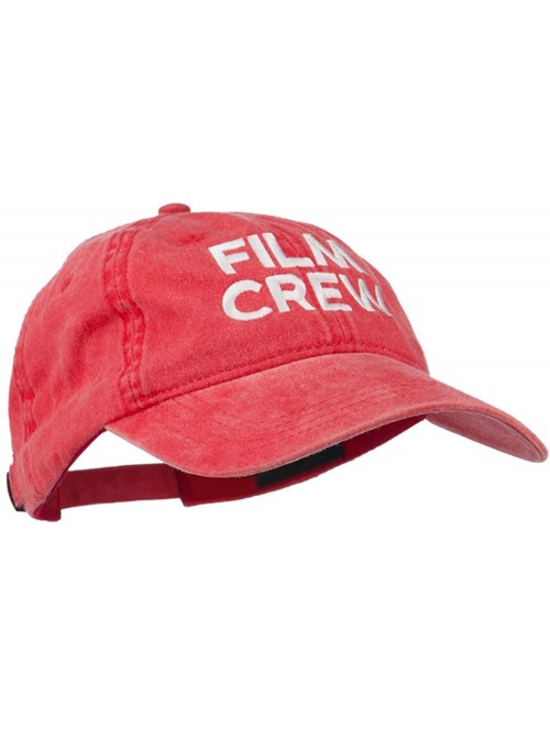 Baseball Caps Film Crew Embroidered Washed Cap - Red - CB18WMOWIKN $29.36