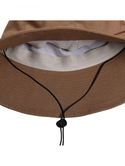 Sun Hats Bucket Sun Hat Women Floppy Cotton Hats Wide Brim Summer Beach Fisherman's Caps - Khaki - C619522ENHM $9.82