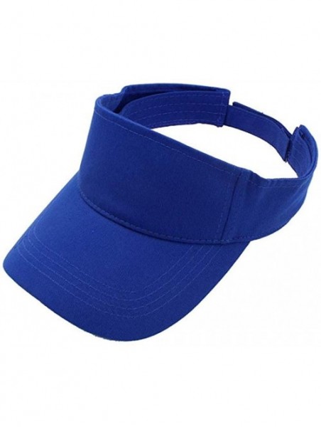 Visors Women Wide Brim Visor Hat UV Sunblock Sun Protection Beach Sports Tennis Golf Hats - Royal Blue - CD18R543Q02 $10.85