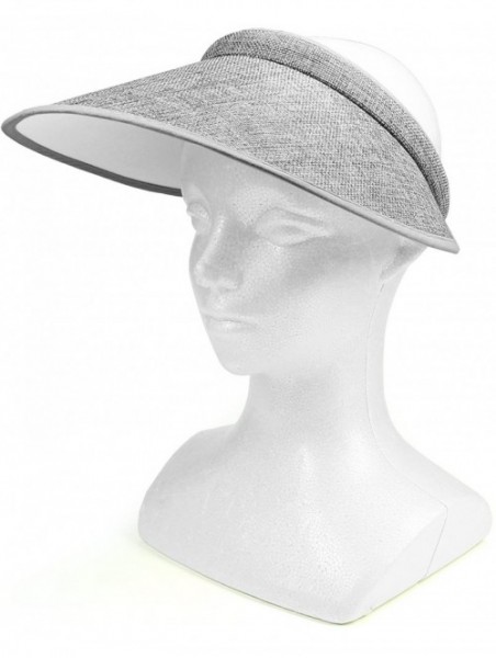 Sun Hats Women's Summer Sun UV Protection Visor Wide Brim Clip on Beach Pool Golf Cap Hat-Polyester - Gray - C7189X2ACAS $14.19