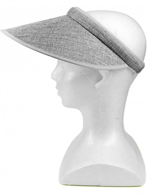 Sun Hats Women's Summer Sun UV Protection Visor Wide Brim Clip on Beach Pool Golf Cap Hat-Polyester - Gray - C7189X2ACAS $14.19