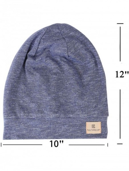 Skullies & Beanies Satin Silk Lined Sleep Cap Beanie Slap Hat - Gifts for Women - Navy Blue - CG18KH854TR $15.32