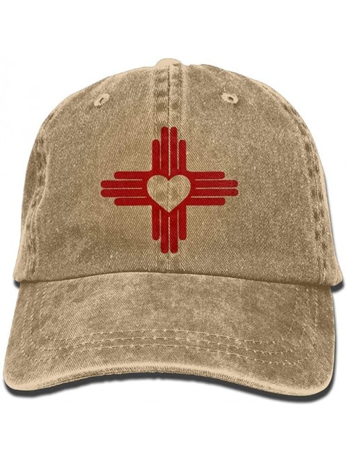 Baseball Caps Men Or Women Adjustable Denim Jeans Baseball Caps Zia with Heart Symbol - New Mexico State Flag Snapback Cap - ...