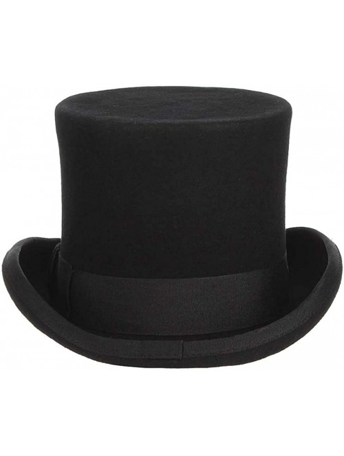 Fedoras Top-Hats Men Wool Cylinder Lincoln Hat - Black - CZ18WEXHH55 $27.97