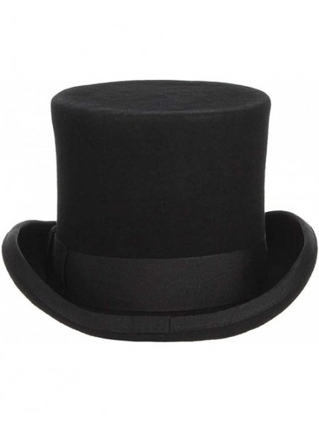 Fedoras Top-Hats Men Wool Cylinder Lincoln Hat - Black - CZ18WEXHH55 $27.97