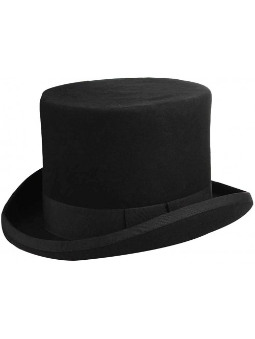 Fedoras Top-Hats Men Wool Cylinder Lincoln Hat - Black - CZ18WEXHH55 $27.97