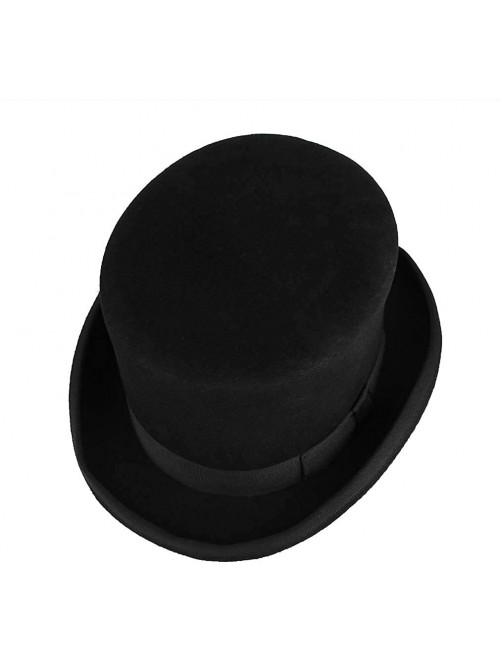 Fedoras Top-Hats Men Wool Cylinder Lincoln Hat - Black - CZ18WEXHH55 $27.97