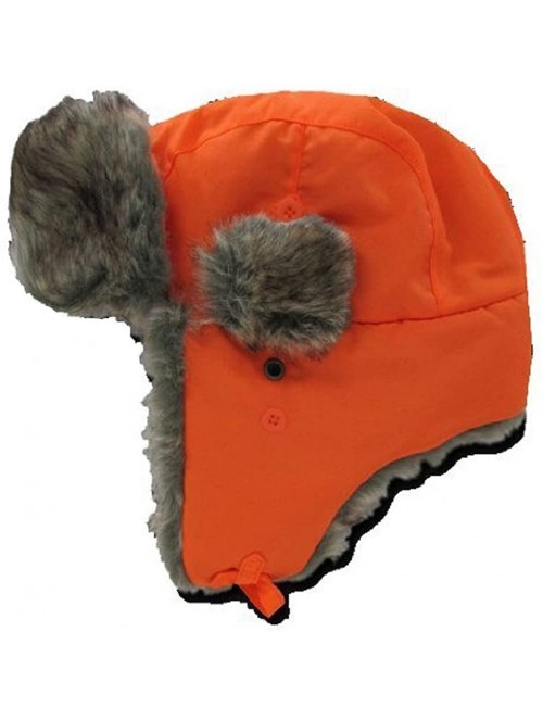 Skullies & Beanies Faux Fur Trooper Aviator Style Winter Hat - Orange - CH110DKTXST $25.14