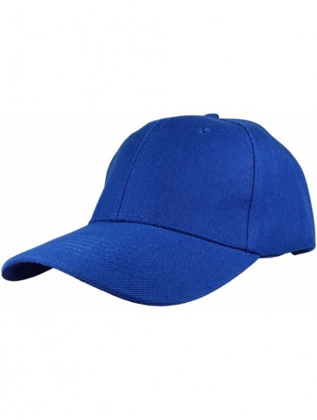 Baseball Caps Plain Blank Baseball Caps Adjustable Back Strap Wholesale Lot 6 Pack - Royal Blue - CY180Z9UC37 $17.64