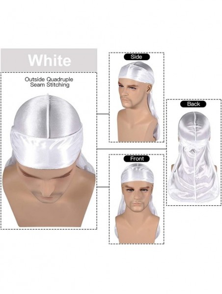 Skullies & Beanies 3PCS Silky Durags Pack for Men Waves- Satin Doo Rag- Award 1 Wave Cap - A-style L - CV196I92DE2 $27.13