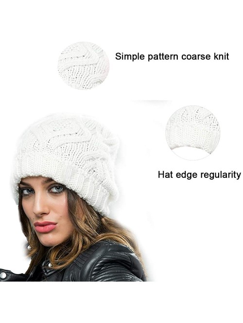 Skullies & Beanies Slouchy Cable Knit Beanie for Women-Warm Oversized Slouch Winter Hats-Thick Chunky & Soft Stretch Knitted ...