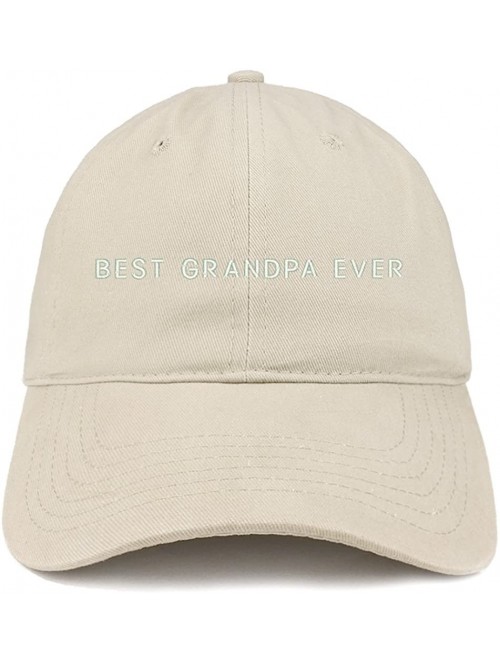 Baseball Caps Best Grandpa Ever Embroidered Soft Cotton Dad Hat - Stone - CT18EYH39GZ $18.16