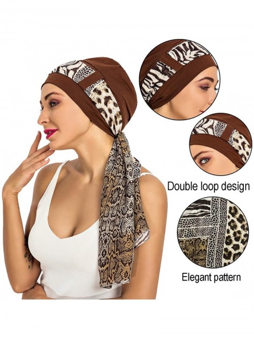 Skullies & Beanies Bamboo Cotton Lined Cancer Headwear for Women Chemo Hat with Scarfs of - Coffee - CL18X3Y7YT7 $18.18