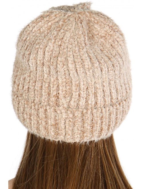 Skullies & Beanies Hand Knit Beanie Cap for Women- Soft Handmade Handknit Thick Cable Hat - Taupe 25 - C018QNO2ETS $18.26