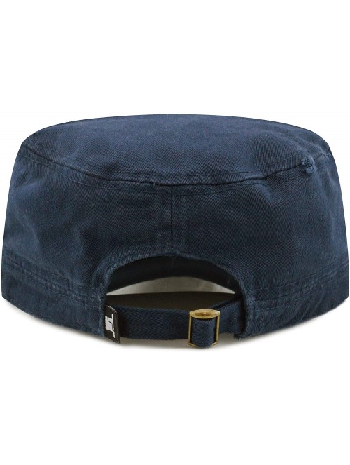 Baseball Caps Washed Cotton Basic & Distressed Cadet Cap Military Army Style Hat - 2. Distressed - Navy - CO1983KZ3DL $14.77