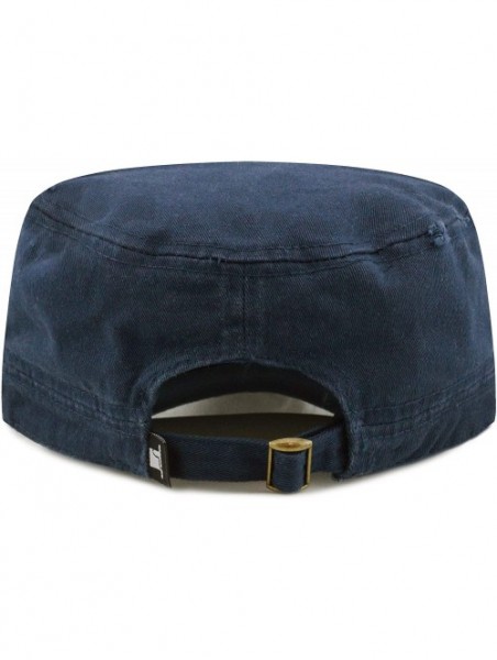 Baseball Caps Washed Cotton Basic & Distressed Cadet Cap Military Army Style Hat - 2. Distressed - Navy - CO1983KZ3DL $14.77