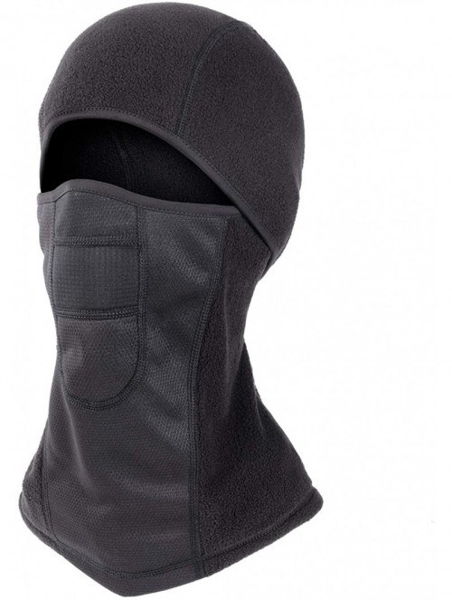 Balaclavas Balaclava Windproof Ski Mask Fleece Hood Neck Gaiter Winter Sports - Fleece Black - C418X7W289M $13.41