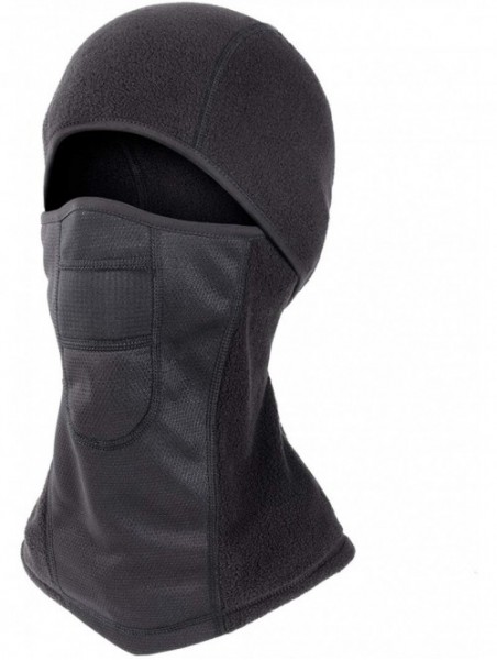 Balaclavas Balaclava Windproof Ski Mask Fleece Hood Neck Gaiter Winter Sports - Fleece Black - C418X7W289M $13.41