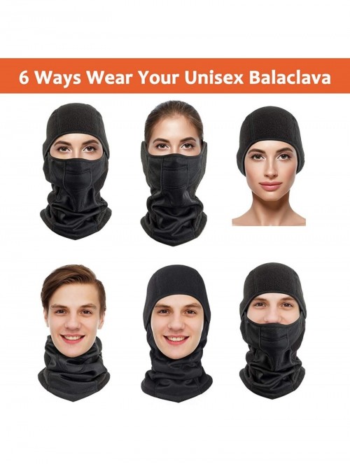 Balaclavas Balaclava Windproof Ski Mask Fleece Hood Neck Gaiter Winter Sports - Fleece Black - C418X7W289M $13.41