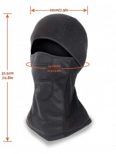 Balaclavas Balaclava Windproof Ski Mask Fleece Hood Neck Gaiter Winter Sports - Fleece Black - C418X7W289M $13.41