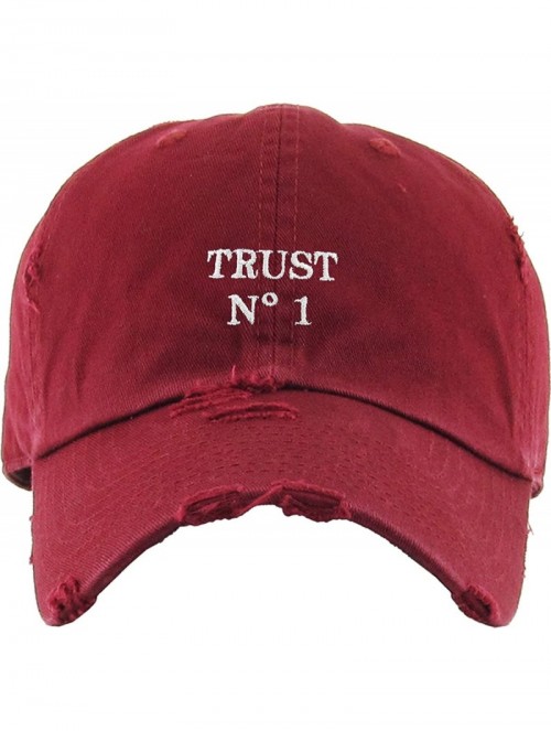 Baseball Caps Dad Hat Trust No One Hustle Savage Vibe Baseball Cap Adjustable Cotton Vintage - (4.1) Burgundy Trust No1 Vinta...