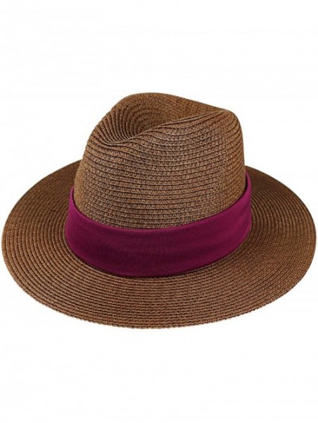 Sun Hats Women Straw Panama Hat Felt Fedora Beach Sun Hat Vintage Headband Wide Brim Straw Roll up Hat UPF 30+ - C41947CAYO4 ...