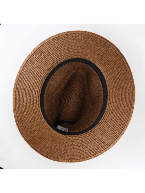 Sun Hats Women Straw Panama Hat Felt Fedora Beach Sun Hat Vintage Headband Wide Brim Straw Roll up Hat UPF 30+ - C41947CAYO4 ...