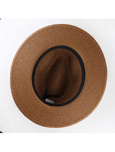 Sun Hats Women Straw Panama Hat Felt Fedora Beach Sun Hat Vintage Headband Wide Brim Straw Roll up Hat UPF 30+ - C41947CAYO4 ...