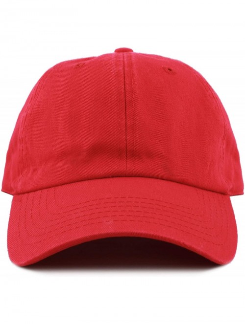 Baseball Caps Unisex Blank Washed Low Profile Cotton & Denim & Tie Dye Dad Hat Baseball Cap - Red - CE12N12DHDY $10.38