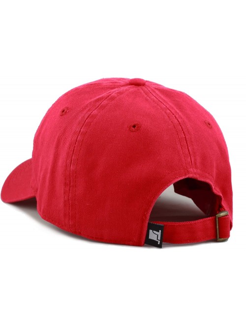 Baseball Caps Unisex Blank Washed Low Profile Cotton & Denim & Tie Dye Dad Hat Baseball Cap - Red - CE12N12DHDY $10.38