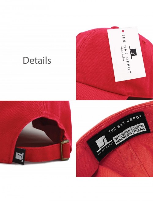 Baseball Caps Unisex Blank Washed Low Profile Cotton & Denim & Tie Dye Dad Hat Baseball Cap - Red - CE12N12DHDY $10.38