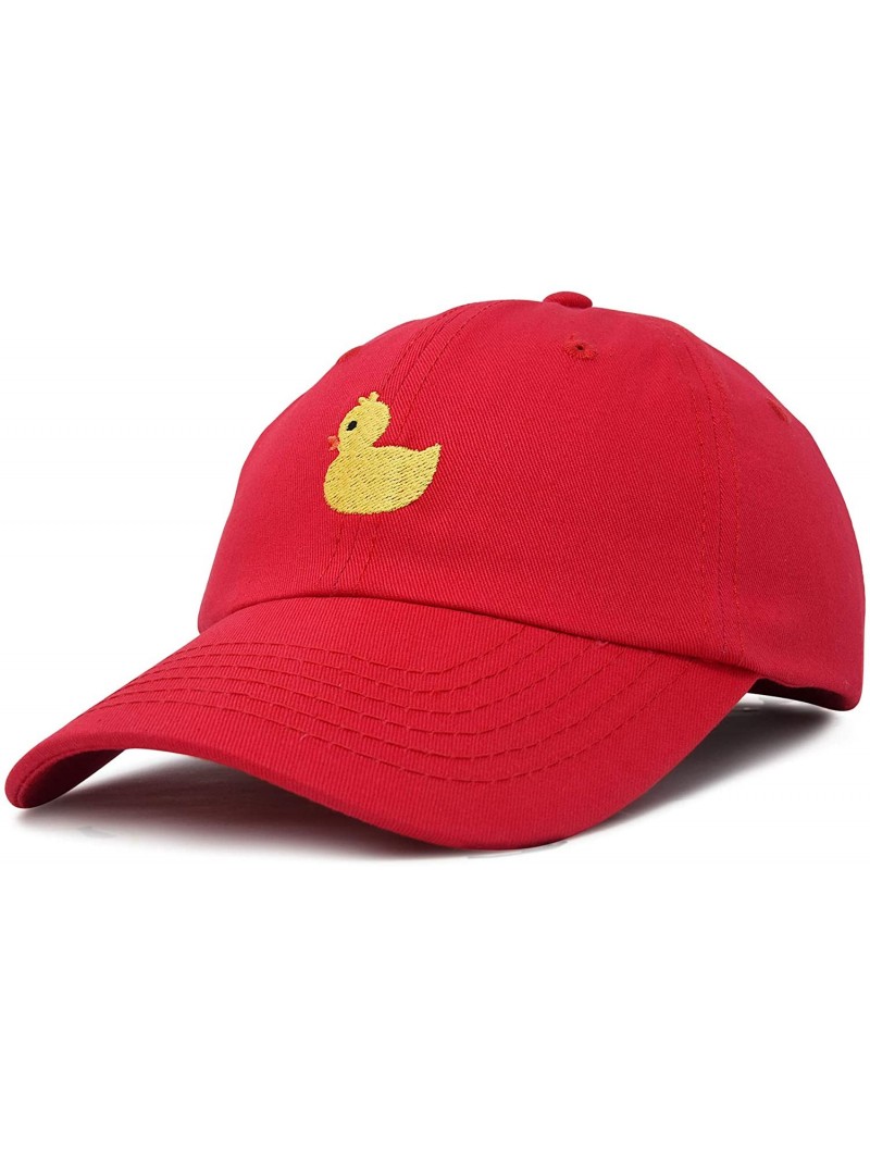 Baseball Caps Cute Ducky Soft Baseball Cap Dad Hat - Xxs / Xs / S - Red - CE18LXOLUON $16.88