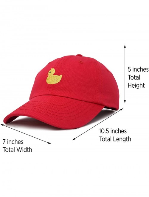 Baseball Caps Cute Ducky Soft Baseball Cap Dad Hat - Xxs / Xs / S - Red - CE18LXOLUON $16.88