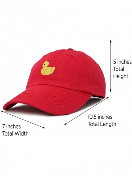 Baseball Caps Cute Ducky Soft Baseball Cap Dad Hat - Xxs / Xs / S - Red - CE18LXOLUON $16.88