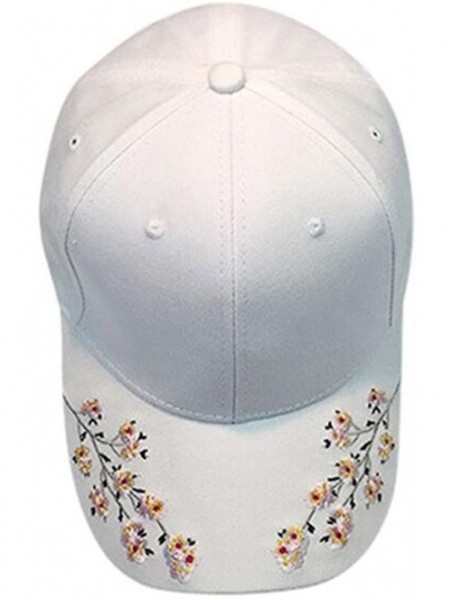 Baseball Caps Baseball Hat- 2019 New Women Embroidered Baseball Cap Summer Snapback Caps Hip Hop Hats - White - CD182YD024W $...