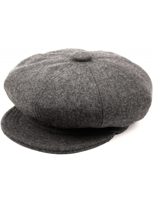 Newsboy Caps Men's Wool Spitfire Cap - Charcoal - C012NYA8U3R $33.81