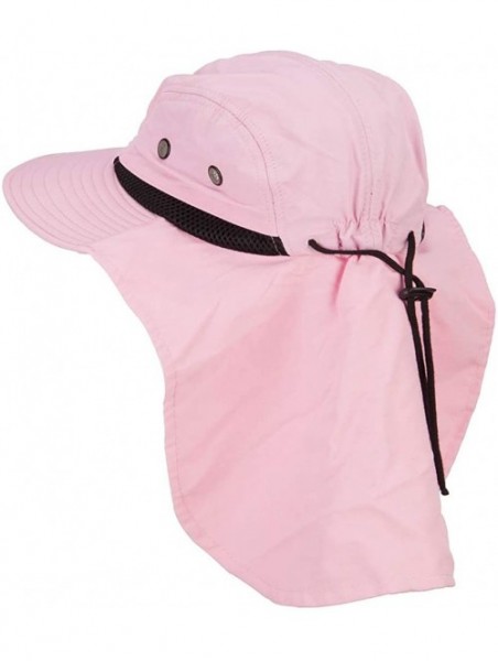 Sun Hats Mesh Sun Protection Flap Hat - Pink - C218KCSG6ZE $28.12