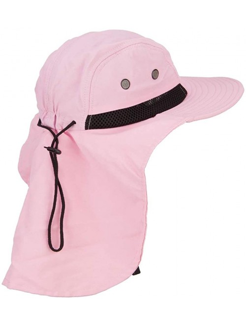 Sun Hats Mesh Sun Protection Flap Hat - Pink - C218KCSG6ZE $28.12