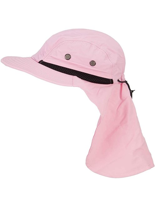 Sun Hats Mesh Sun Protection Flap Hat - Pink - C218KCSG6ZE $28.12