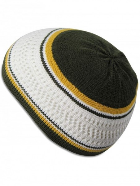 Skullies & Beanies 100% Cotton Skull Cap Chemo Kufi Under Helmet Beanie Hats in Solid Colors and Stripes - CO18LN53SDT $13.06