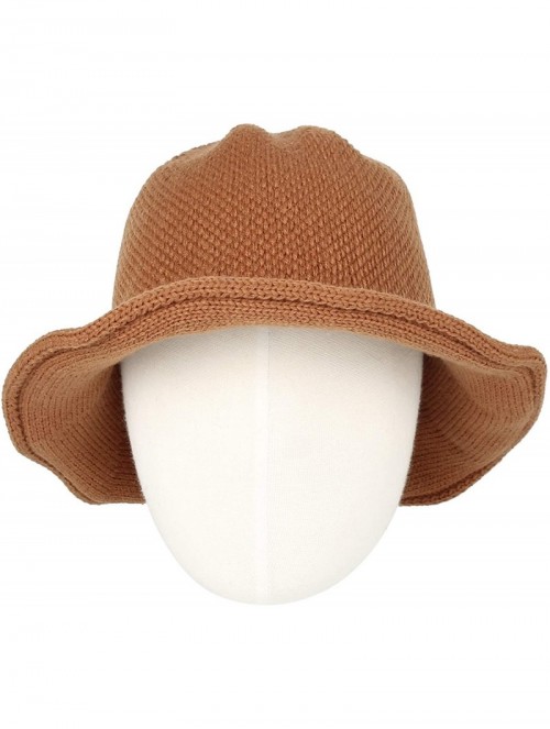 Bucket Hats Wool Winter Floppy Short Brim Womens Bowler Fodora Hat DWB1105 - Brown - CO18KGX9QXK $25.06