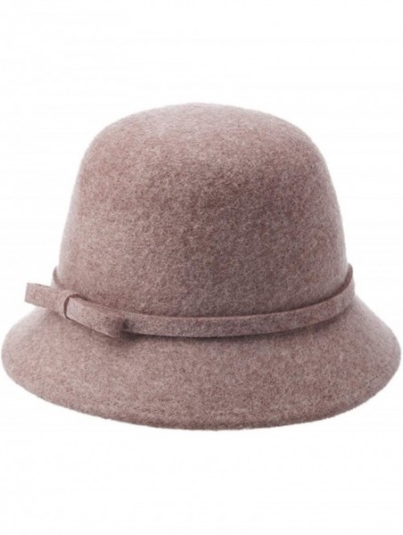 Bucket Hats 100% Wool Vintage Felt Cloche Bucket Bowler Hat Winter Women Church Hats - Camel55 - C718W920ZDY $32.26