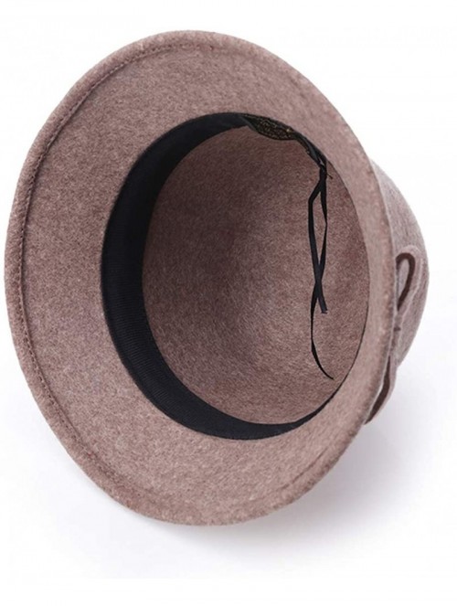 Bucket Hats 100% Wool Vintage Felt Cloche Bucket Bowler Hat Winter Women Church Hats - Camel55 - C718W920ZDY $32.26