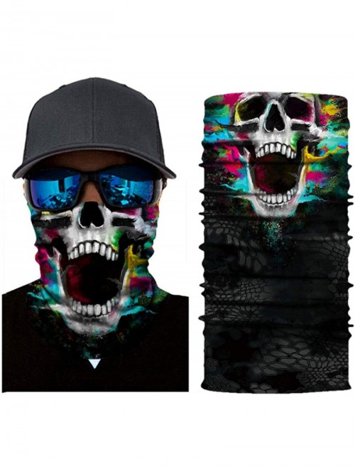 Balaclavas Men's Cool Skull Scarf Bone Pattern Printed Face Mask for Anti Dust Street Youth Hip-Hop Hecorative Bandanas - CX1...